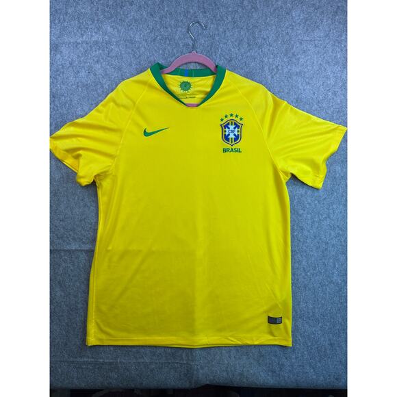 Nike Men's XL Vintage Dri-Fit Yellow Green Blokecore Style Soccer Jersey - Picture 1 of 9
